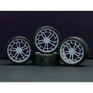 Vossen LC2-C1 wheels and tires Set 1/87 1/64 1/43 1/32 1/24 1/18 1/12 AUTOart GMP Exoto Greenlight Minichamps Norev Solido Tamiya Fujimi