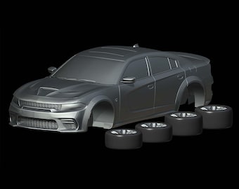 Dodge Charger SRT Hellcat Widebody (2021) 1/87 1/64 1/43 1/32 1/25 1/24 1/18 Kit de carro modelo de resina