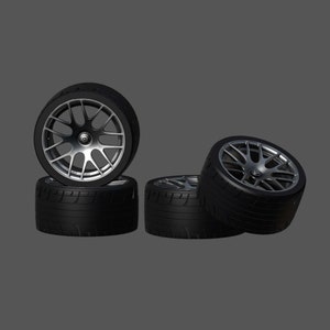Gemballa GRS-F1 Resin wheels and tires 1/87 1/64 1/43 1/32 1/24 1/18 1/12 AUTOart GMP Acme Greenlight Minichamps Norev Solido Tamiya Fujimi