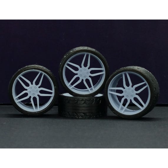 Vossen HC-2 Wheels and Tires Set 1/87 1/64 1/43 1/32 1/24 1/18 1 