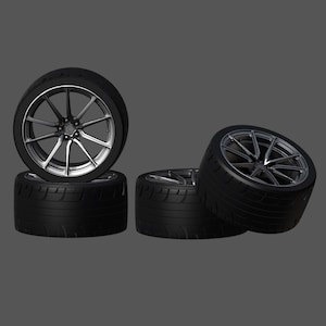 Vossen VFS-1 wheels and tires Set 1/87 1/64 1/43 1/32 1/24 1/18 1/12 AUTOart GMP Exoto Greenlight Minichamps Norev Solido Tamiya Fujimi