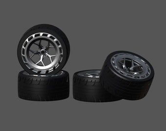 Brixton Forged JO01 Resin wheels tires Set 1/87 1/64 1/43 1/32 1/24 1/18 1/12 AUTOart GMP Acme Exoto Minichamps Norev Solido Tamiya Fujimi