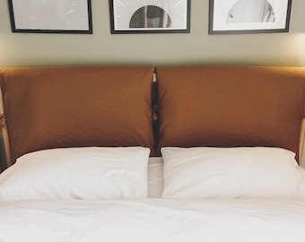Headboard Slipcover, Pillowed Headboard, Linen Padded Cover, Luxurious Headboard Pillows, Customisable Bed Cushion, Custom Size Bedding Set