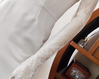 Detachable Bridal Sleeves - White Chantilly Lace Wedding Dress Arm Accessories