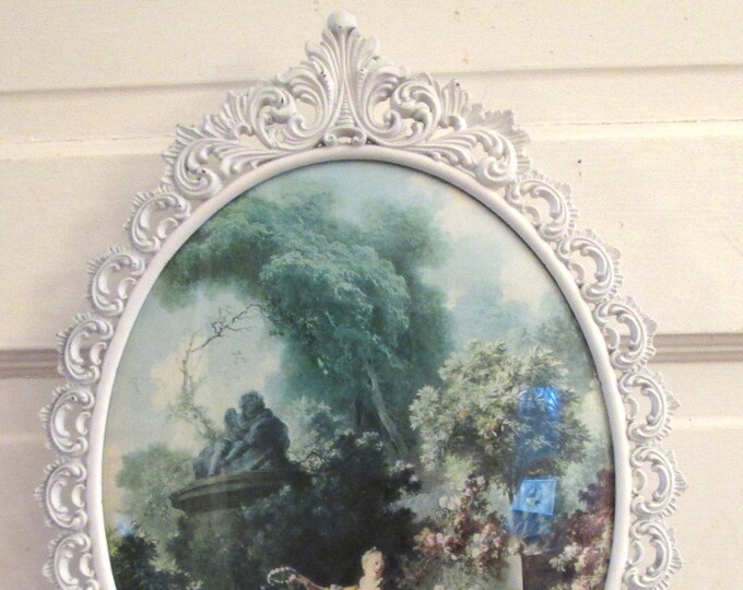 Vintage 11x16 Frame Large Oval Frame Bubble Glass Photo Etsy