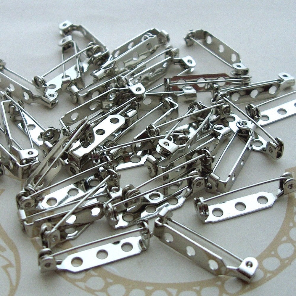 50 Metal Brooch Pin 26mm Metal Pin Back 1 inch Silver Pin Etsy