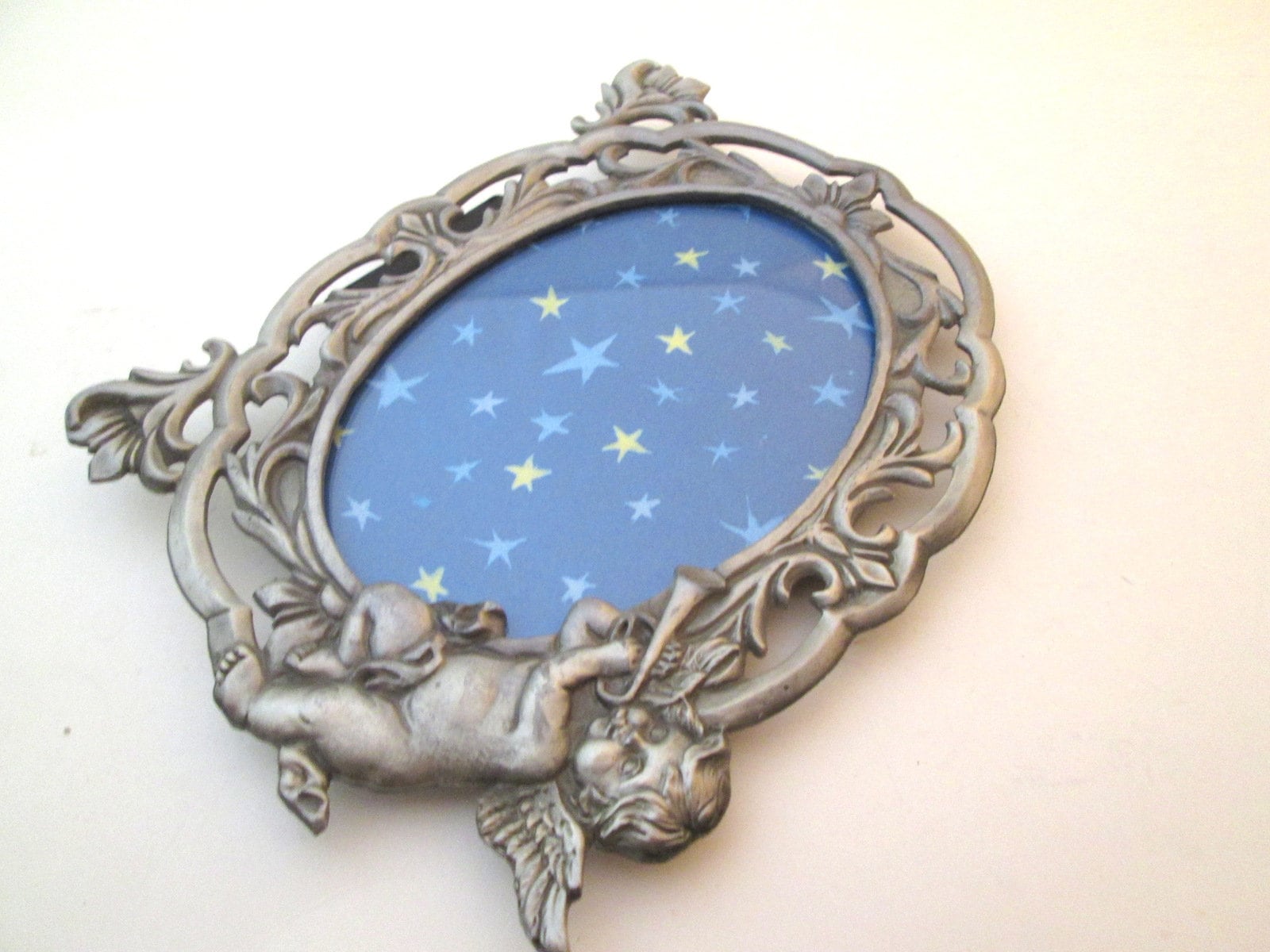 Vintage Small Oval Picture Frame 3x5 silver metal frame Etsy