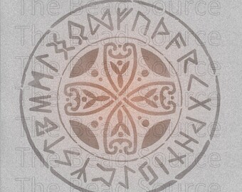 Celtic Stencil, Runes, Celtic Circle, ancient symbol, Mylar Stencil, Pagan, reusable stencil, celtic knot, celtic decor, art stencil