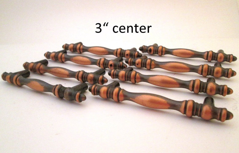 Vintage Kitchen Cabinet Pulls Set Of 8 Handles Copper Etsy