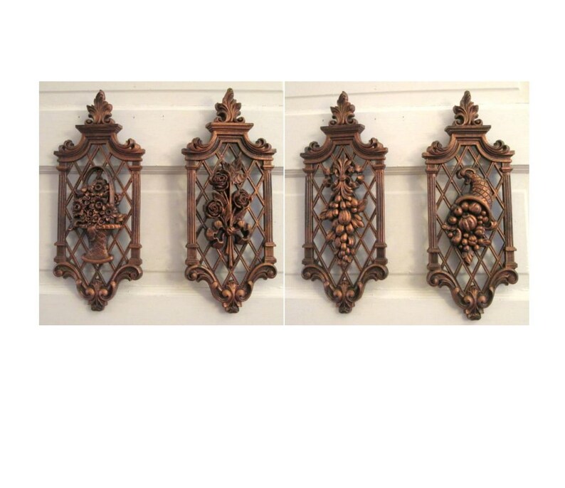 Vintage Syroco Wall Hanging Kitchen Art Set Autumn Image 0