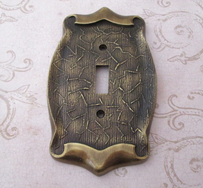 Switch Plates Outlet Covers Set Of 3 Vintage Amerock Decorative Metal Light Switch Plate Covers Brass Black Antiques Perfectdreambikes Nl