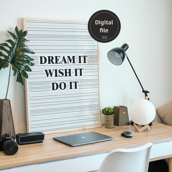 Office digital print_ Printable inspirational quote_ Typography poster_ Motivation wall art_ Craft room decor_ Black&white studio desk image