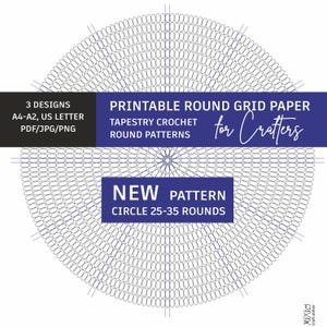Digitale ronde sjabloon_Tapestry crochet circle_afdrukbaar schema_craft planner_designing pattern_project pattern_planner insert_crafter page