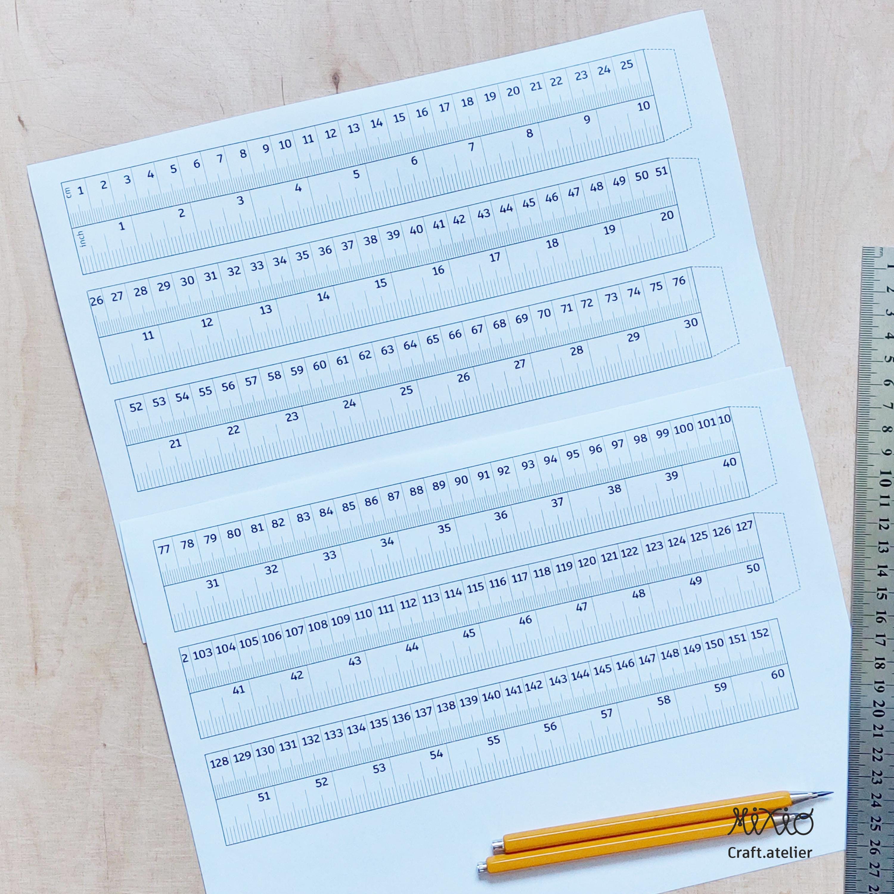150 Scale Ruler Printable Tape Measure: 150 Cm / 60 Inch Rulers (PDF Download) - Etsy