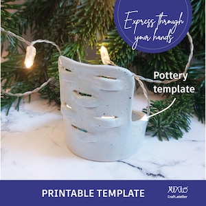 ceramic candle lantern template_slab building template_pottery tutorial_do it yourself decoration_slab making project_pottery christmas