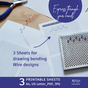 printable sheets for wire bender jig_digital template for drawing wire bending designs_wire tool for wire wrapping_diy wire making project