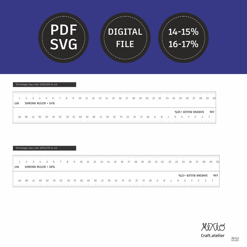 Pottery Round Ruler SET of 10 Printable Pottery Shrink Rulers in Inch in Cm_printable ...