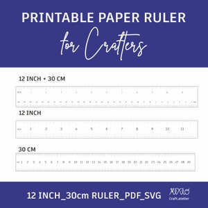 Printable 12 inches ruler_30 paper centimeter_digital PDF black and white rulers_crafting digital paper rulers_design stationery_svg ruler