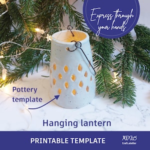 ceramic hanging lantern template_slab building template_pottery template_do it yourself decoration_slab making project_pottery decoration