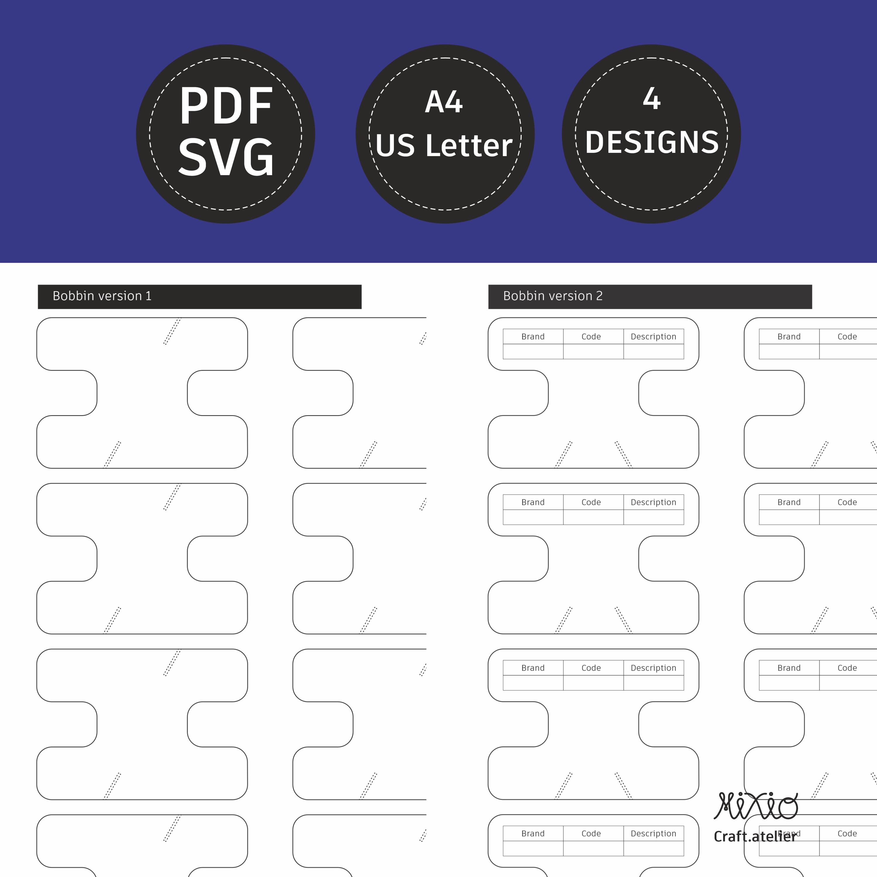 Printable Bobbin Templates_thread Organiser_embroidery Tool_weaving ...