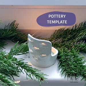 Ceramic Candle Lantern Template: Pottery Slab Building DIY (PDF, SVG)
