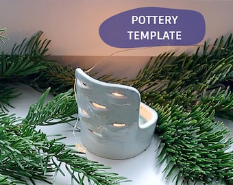 Ceramic Candle Lantern Template: Pottery Slab Building DIY (PDF, SVG)
