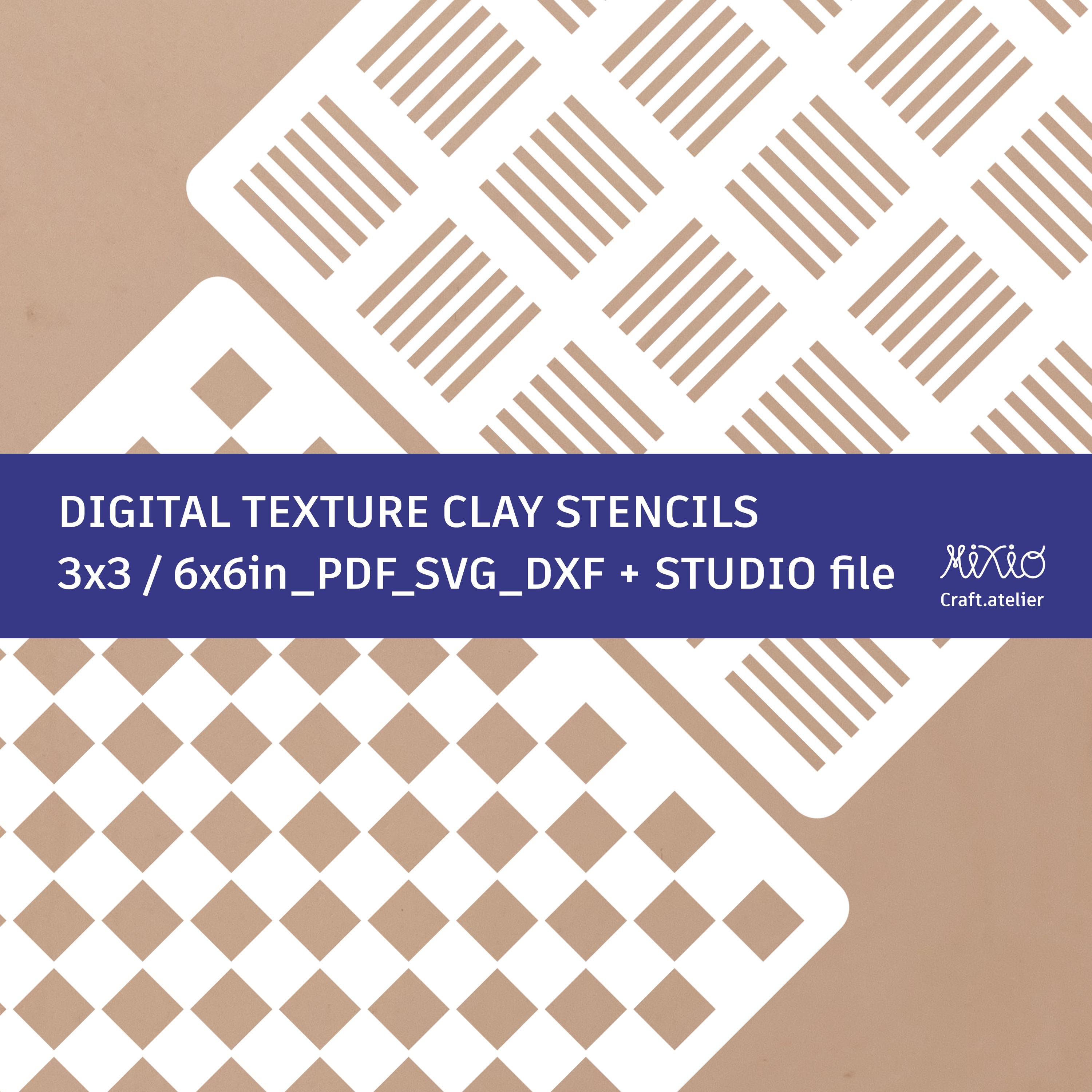 Digital Svg Squares Pattern Stencil_emboss Clay Texture_silhouette ...