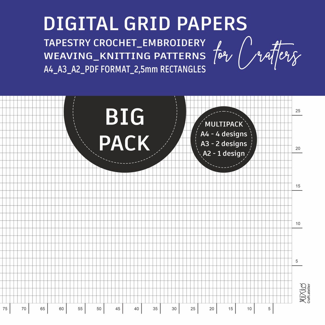 Digital Grid Template_printable Graph Paper_craft Planner_designing ...