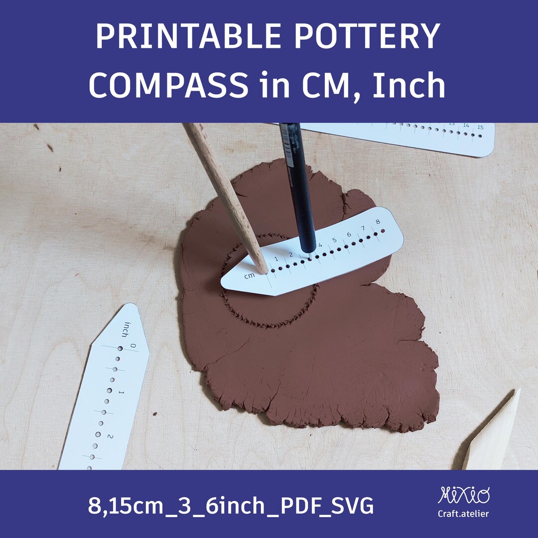 Printable Pottery Compass Tool: Circle Cutter, 1-6 Inch (PDF, SVG) - Etsy