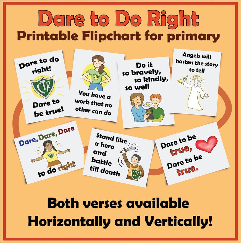 Dare to Do Right - Flip Chart for LDS Primary (flipchart) - Etsy