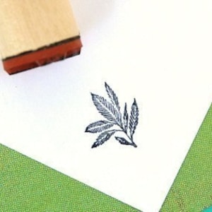 Blue Eden Leaf Rubber Stamp image 1