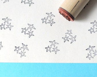 Three Open Stars Rubber Stamp