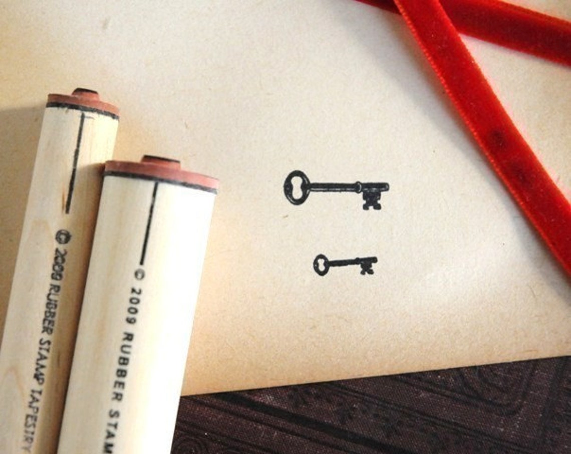 Set of Keys Rubber Stamp Set Etsy