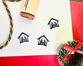 In The Manger Rubber Stamp