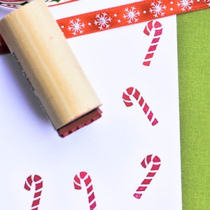 Jumbo Candy Cane Rubber Stamp