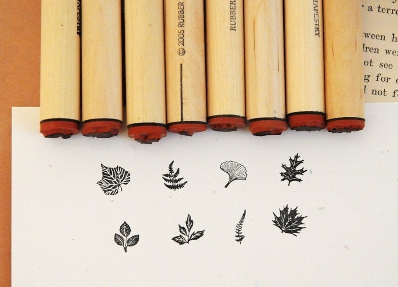 Tiny Leaf Rubber Stamp Sampler image 2