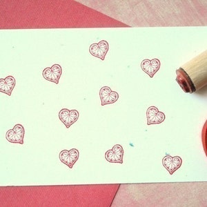 Deco Ginger Heart Rubber Stamp