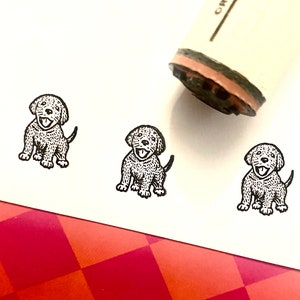 Happy Puppy Rubber Stamp