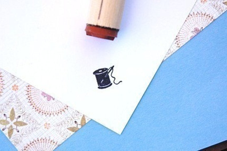 Needle and Thread Rubber Stamp image 1