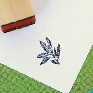 Blue Eden Leaf Rubber Stamp image 2