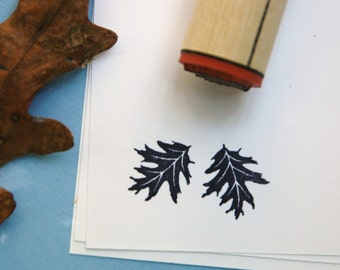 Black Oak Leaf  Rubber Stamp