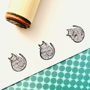 Cozy Cat Rubber Stamp