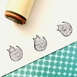 Cozy Cat Rubber Stamp