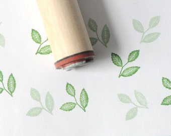 Three Veined Leaves Rubber Stamp