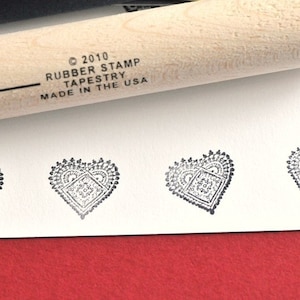 Heart Doily Rubber Stamp