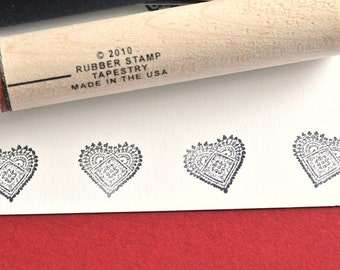 Heart Doily Rubber Stamp