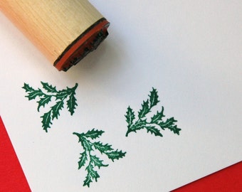 Holly Bough Rubber Stamp