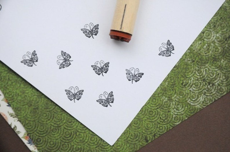 Psychedelic Butterfly Rubber Stamp image 2