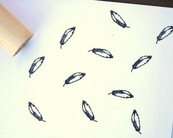 Open Feather Rubber Stamp