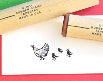 Hen and Chicks Rubber Stamp Set